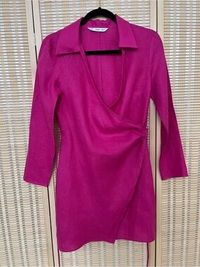 Mango wrap linen dress